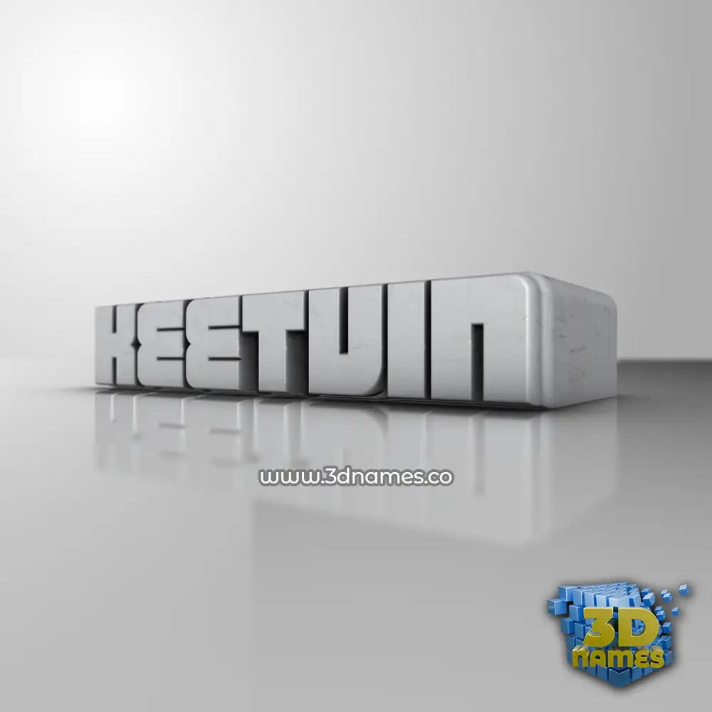 keetvin in White Metro style - 3D name wallpaper