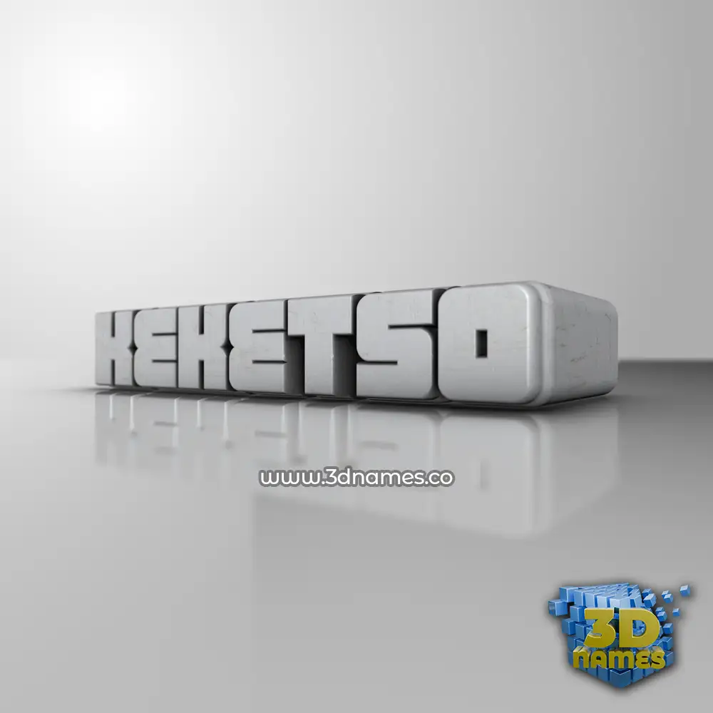 keketso in White Metro style - 3D name wallpaper