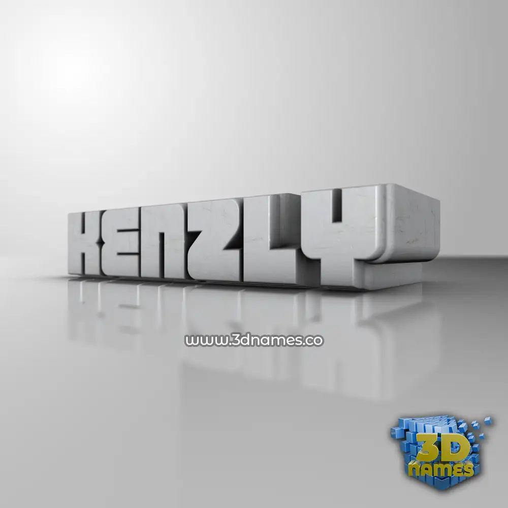 kenzly in White Metro style - 3D name wallpaper