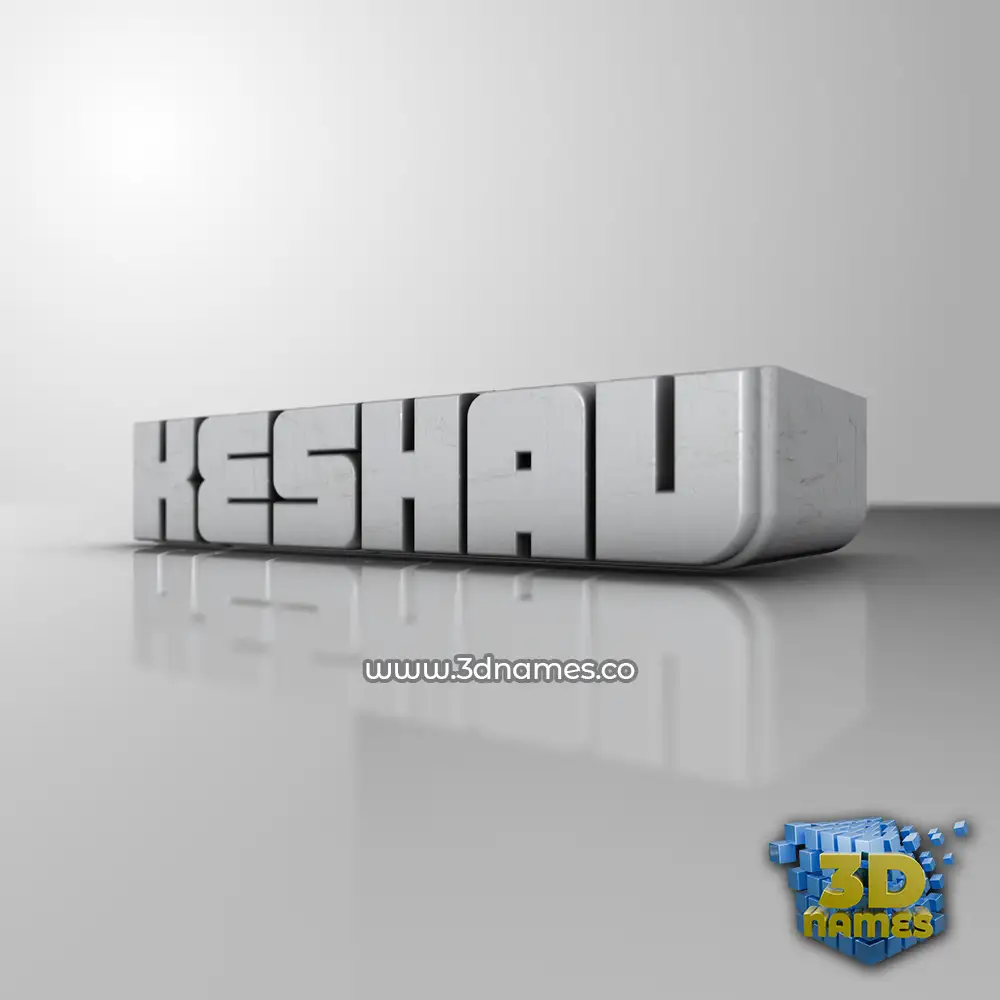 keshav in White Metro style - 3D name wallpaper