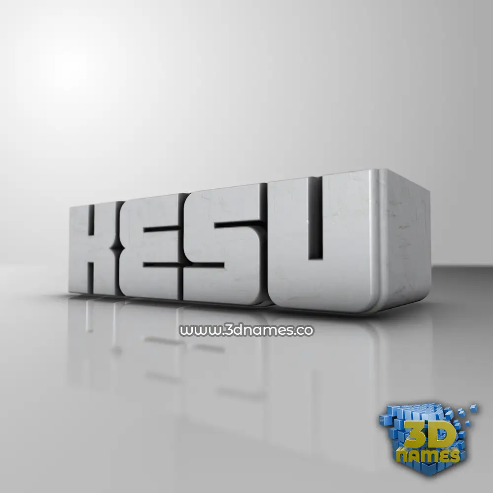 kesu in White Metro style - 3D name wallpaper