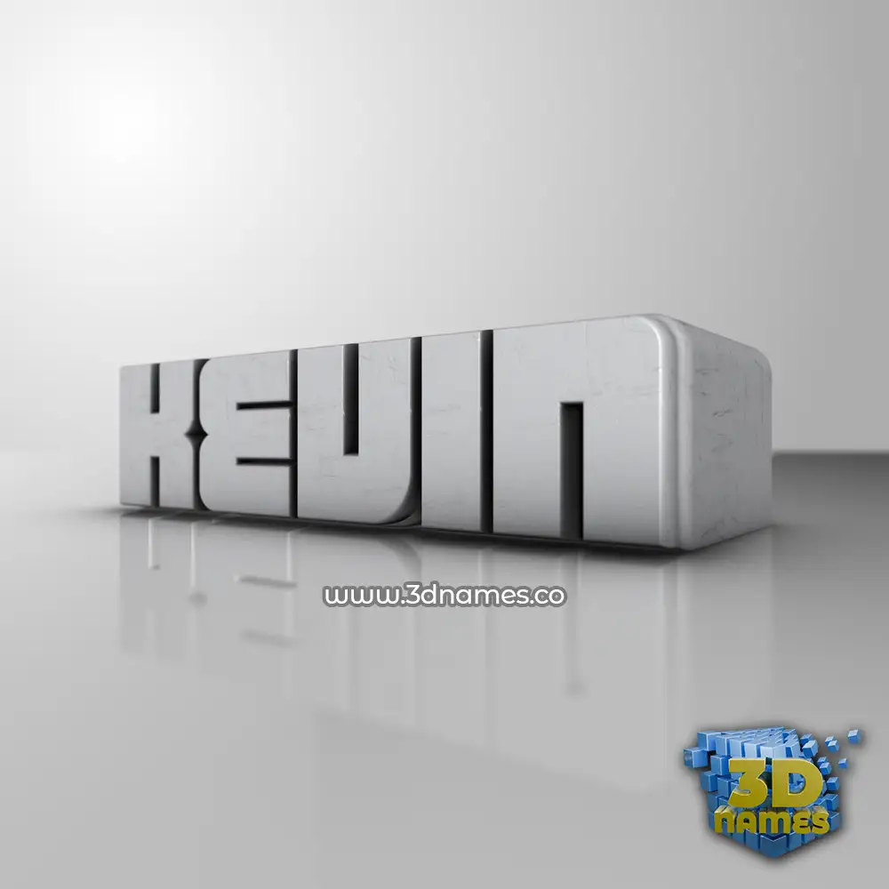 kevin in White Metro style - 3D name wallpaper