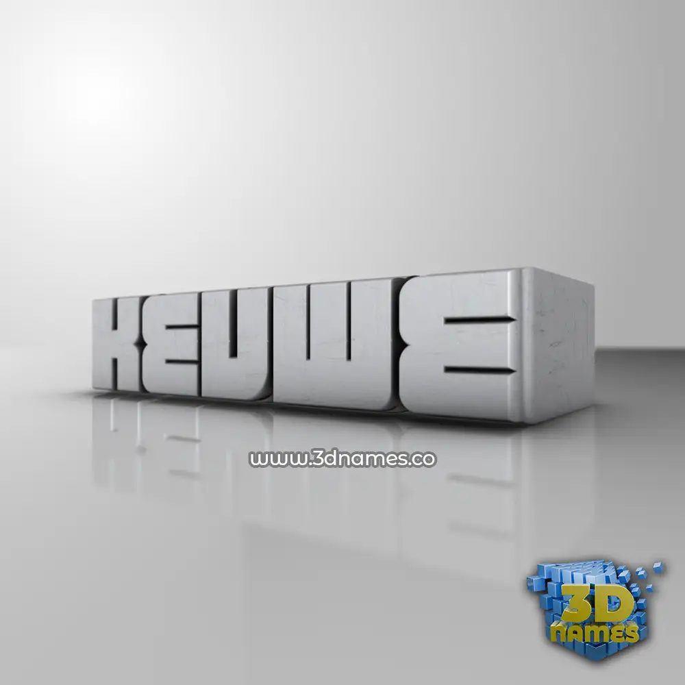 kevwe in White Metro style - 3D name wallpaper