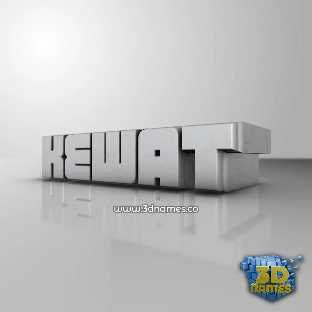 kewat in White Metro style - 3D name wallpaper