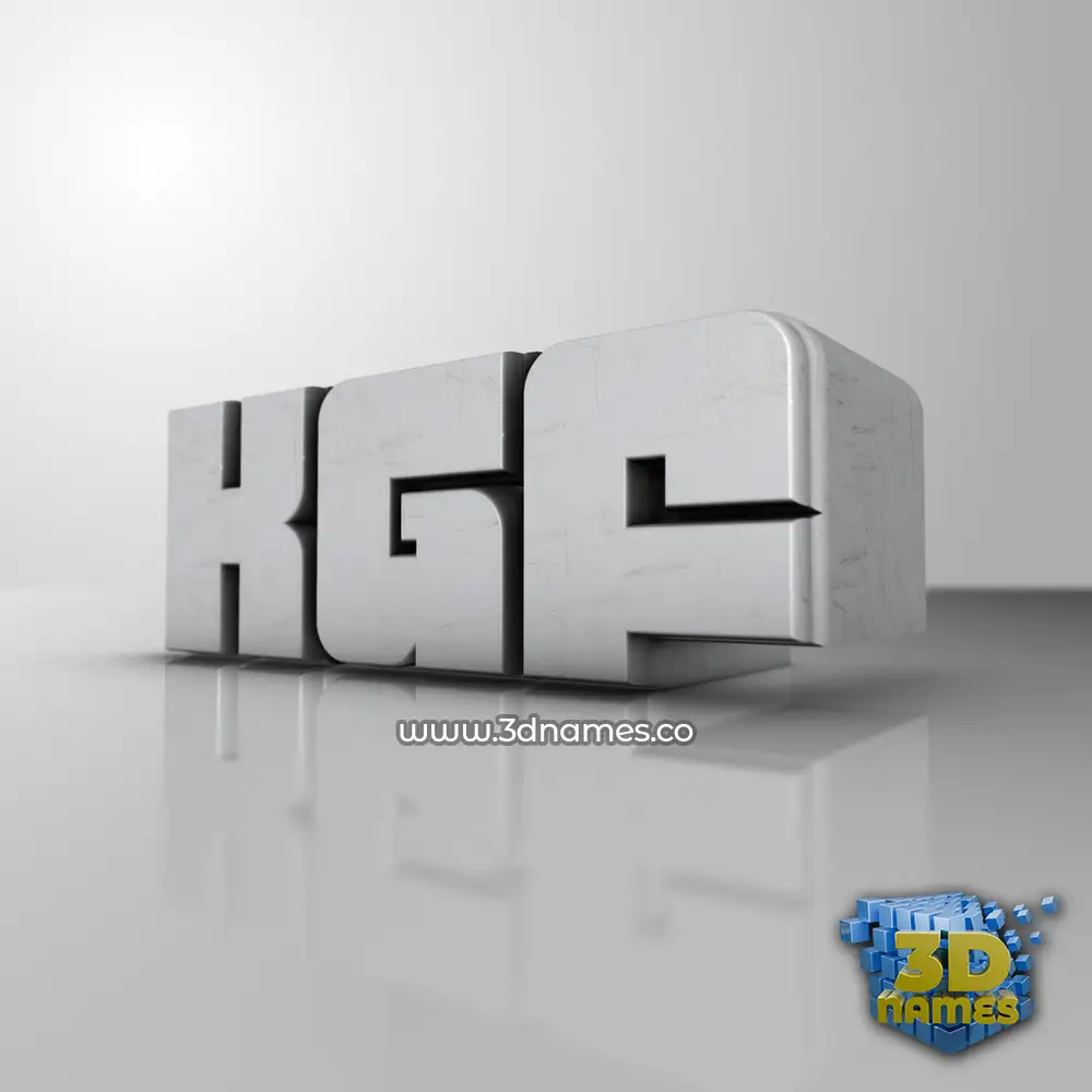 kgf in White Metro style - 3D name wallpaper