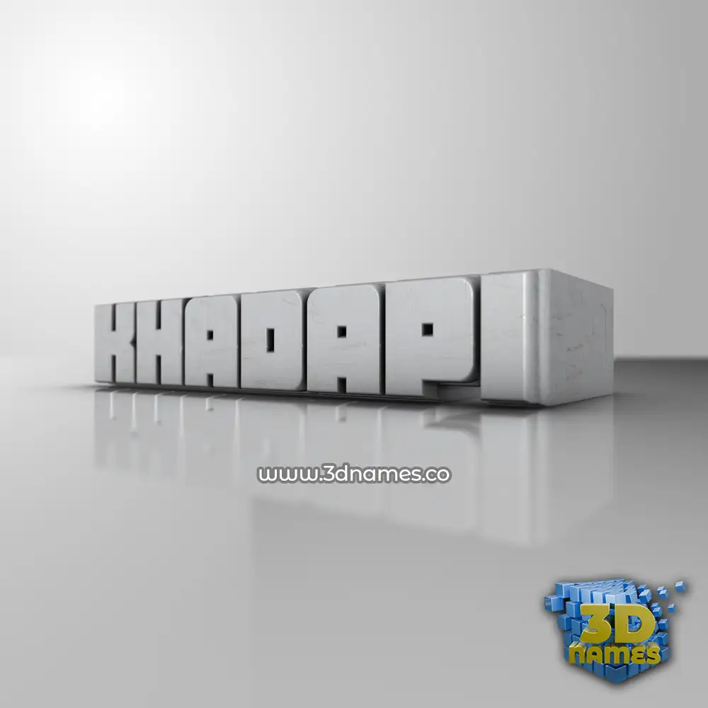khadapi in White Metro style - 3D name wallpaper