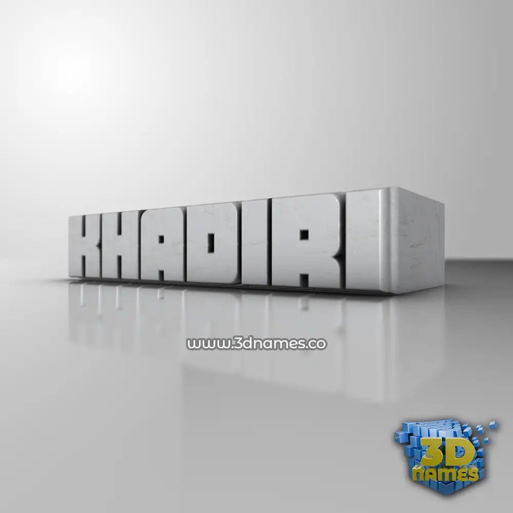 khadiri in White Metro style - 3D name wallpaper