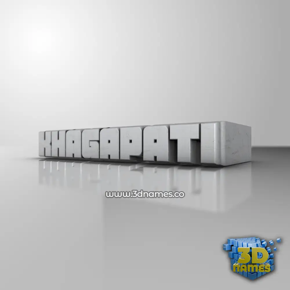 khagapati in White Metro style - 3D name wallpaper