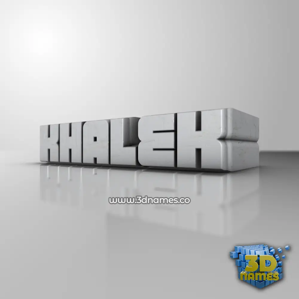 khalek in White Metro style - 3D name wallpaper