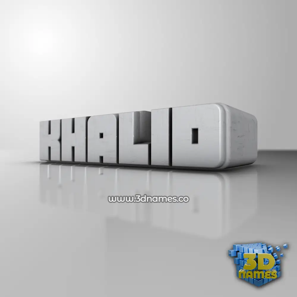 khalid in White Metro style - 3D name wallpaper