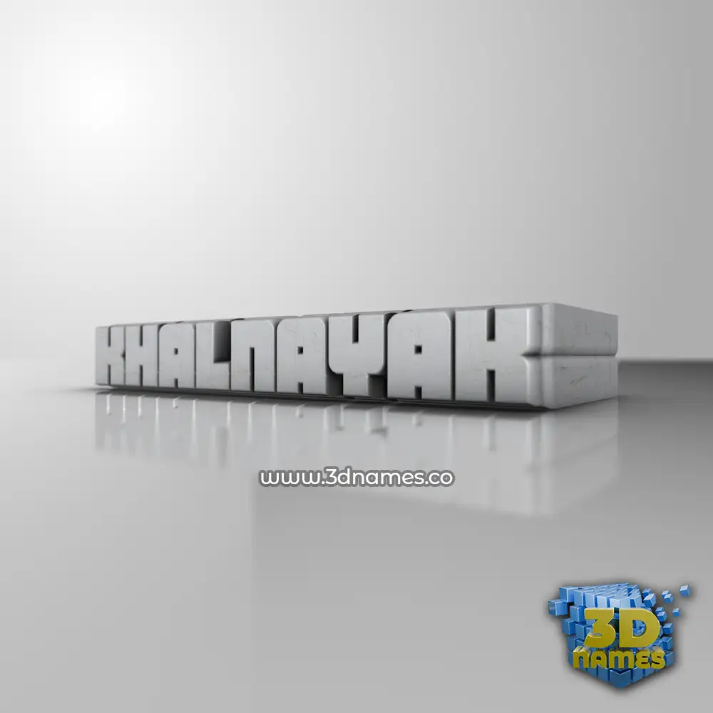 khalnayak in White Metro style - 3D name wallpaper