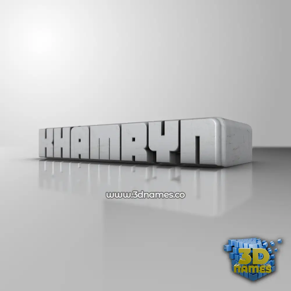 khamryn in White Metro style - 3D name wallpaper