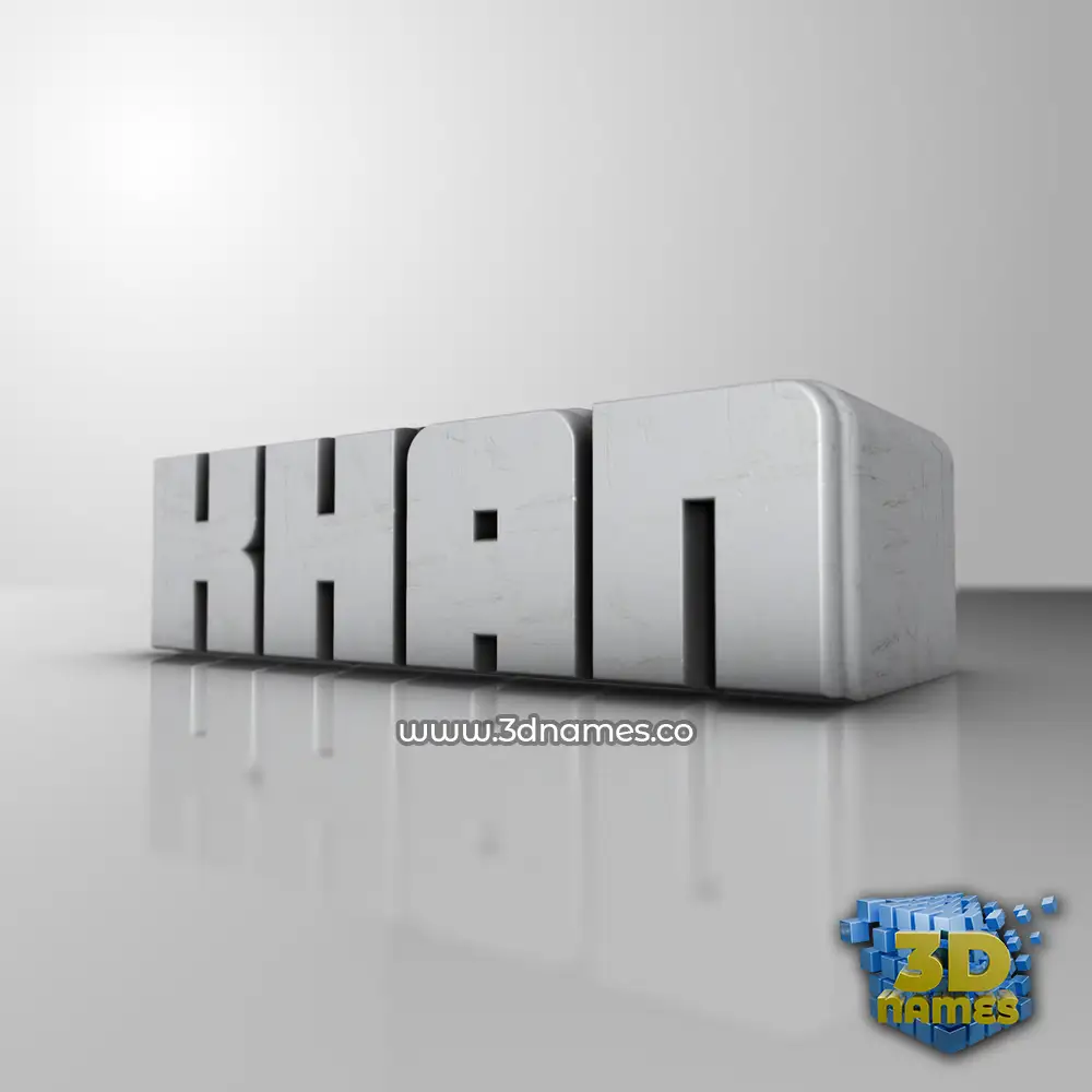 khan in White Metro style - 3D name wallpaper