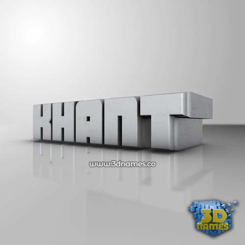 khant in White Metro style - 3D name wallpaper