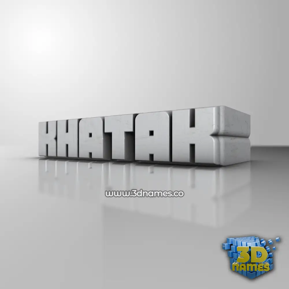 khatak in White Metro style - 3D name wallpaper
