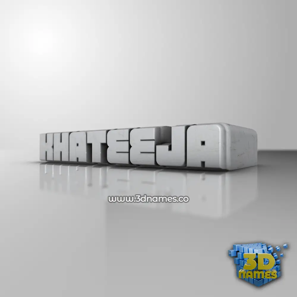 khateeja in White Metro style - 3D name wallpaper