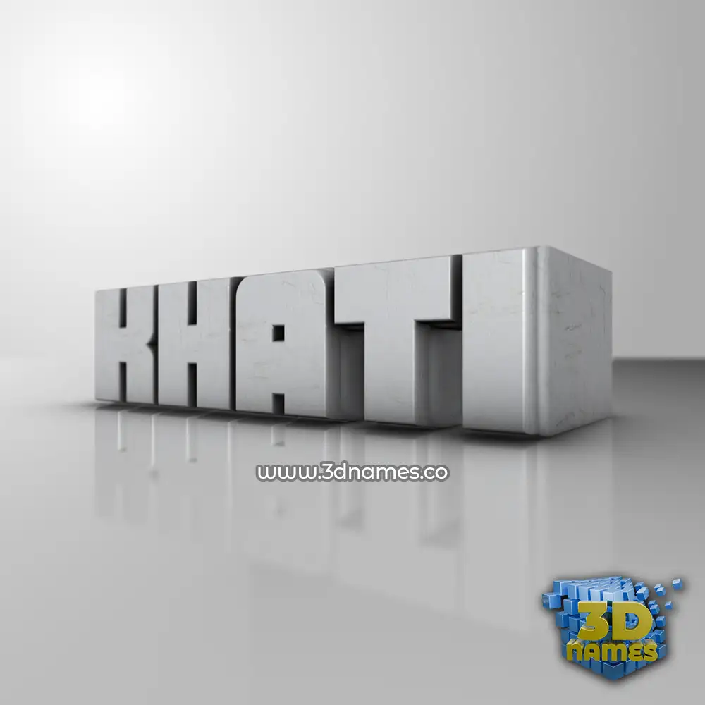 khati in White Metro style - 3D name wallpaper