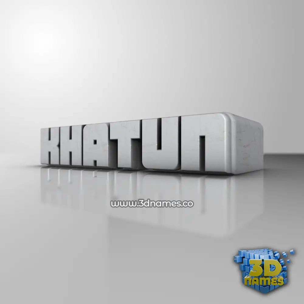 khatun in White Metro style - 3D name wallpaper