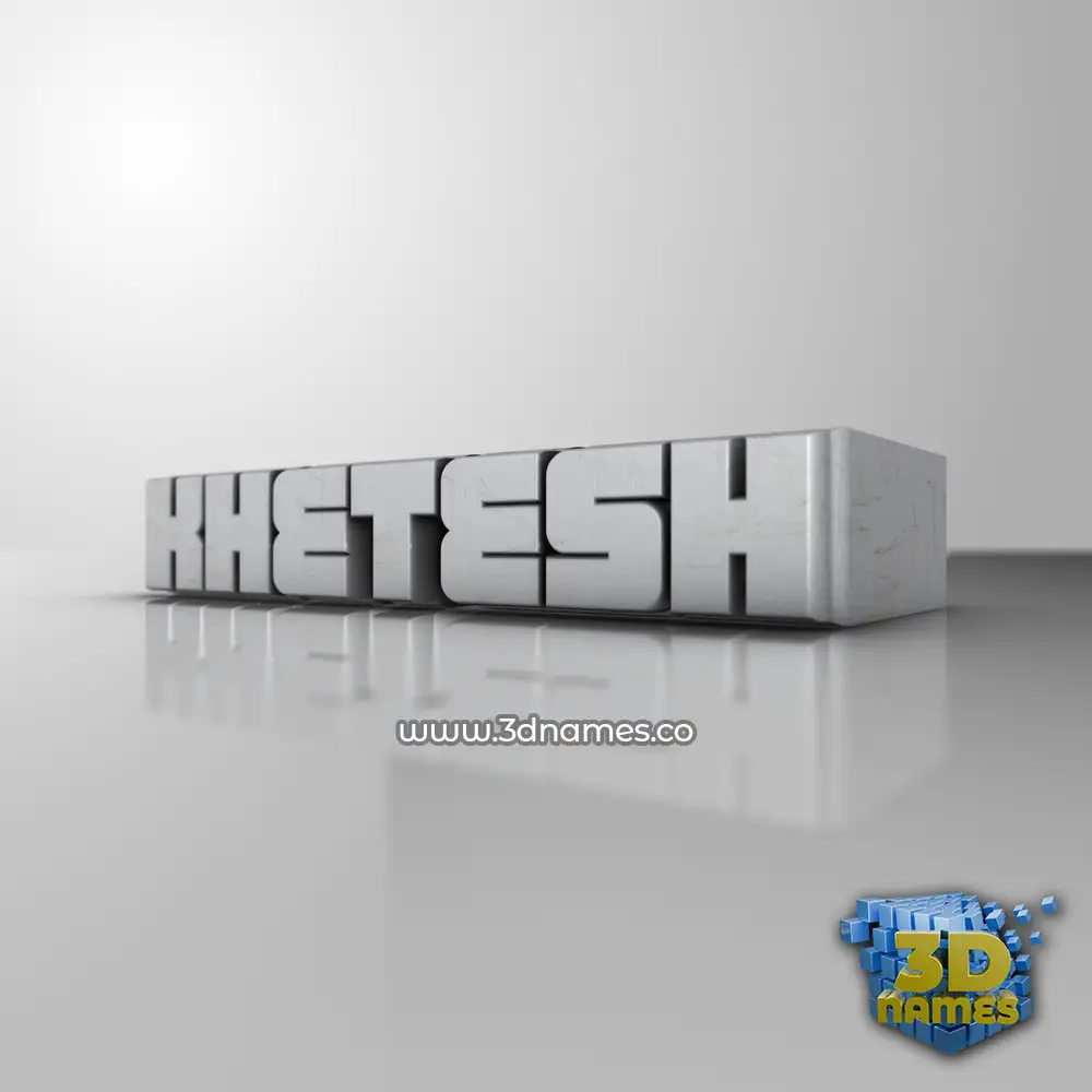 khetesh in White Metro style - 3D name wallpaper