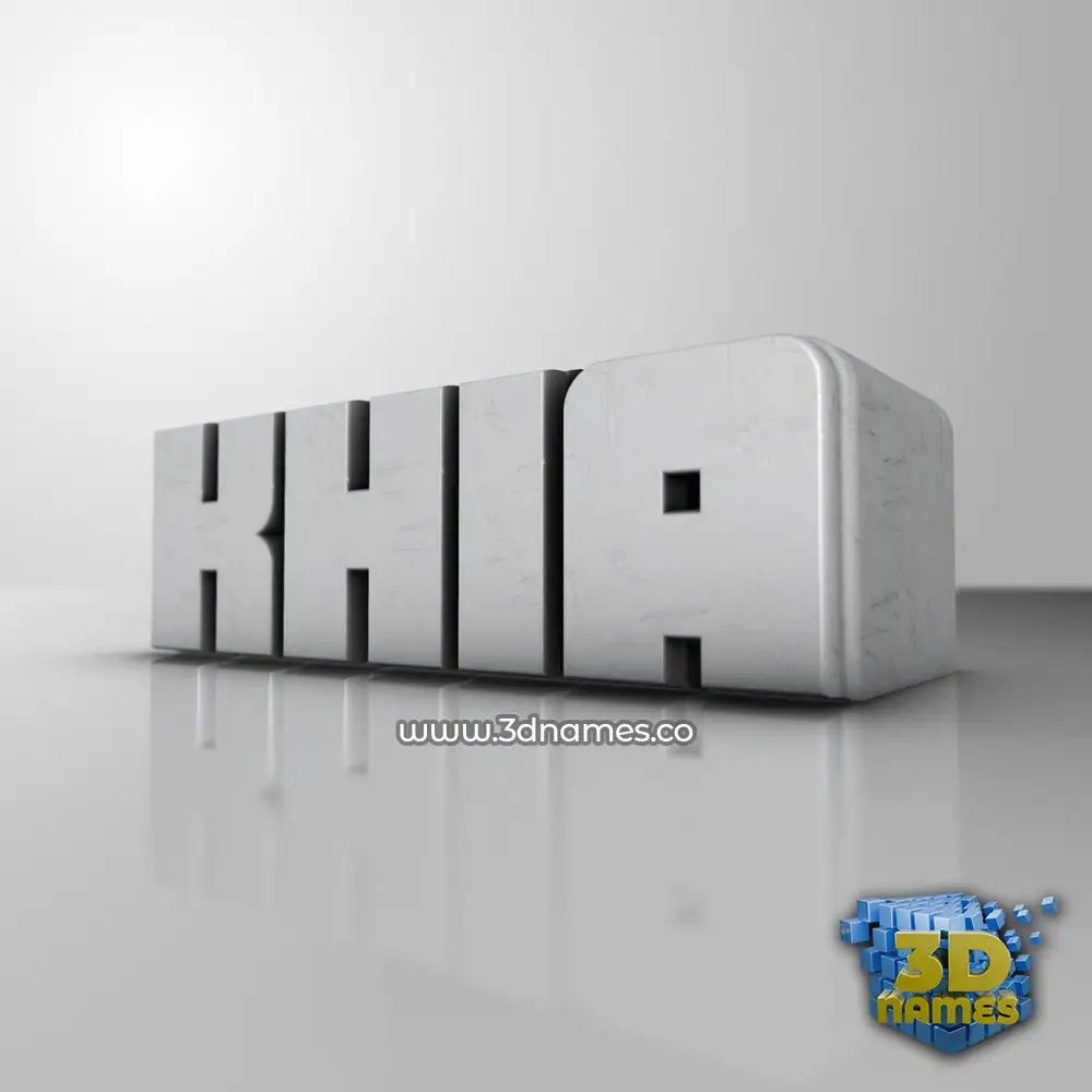 khia in White Metro style - 3D name wallpaper