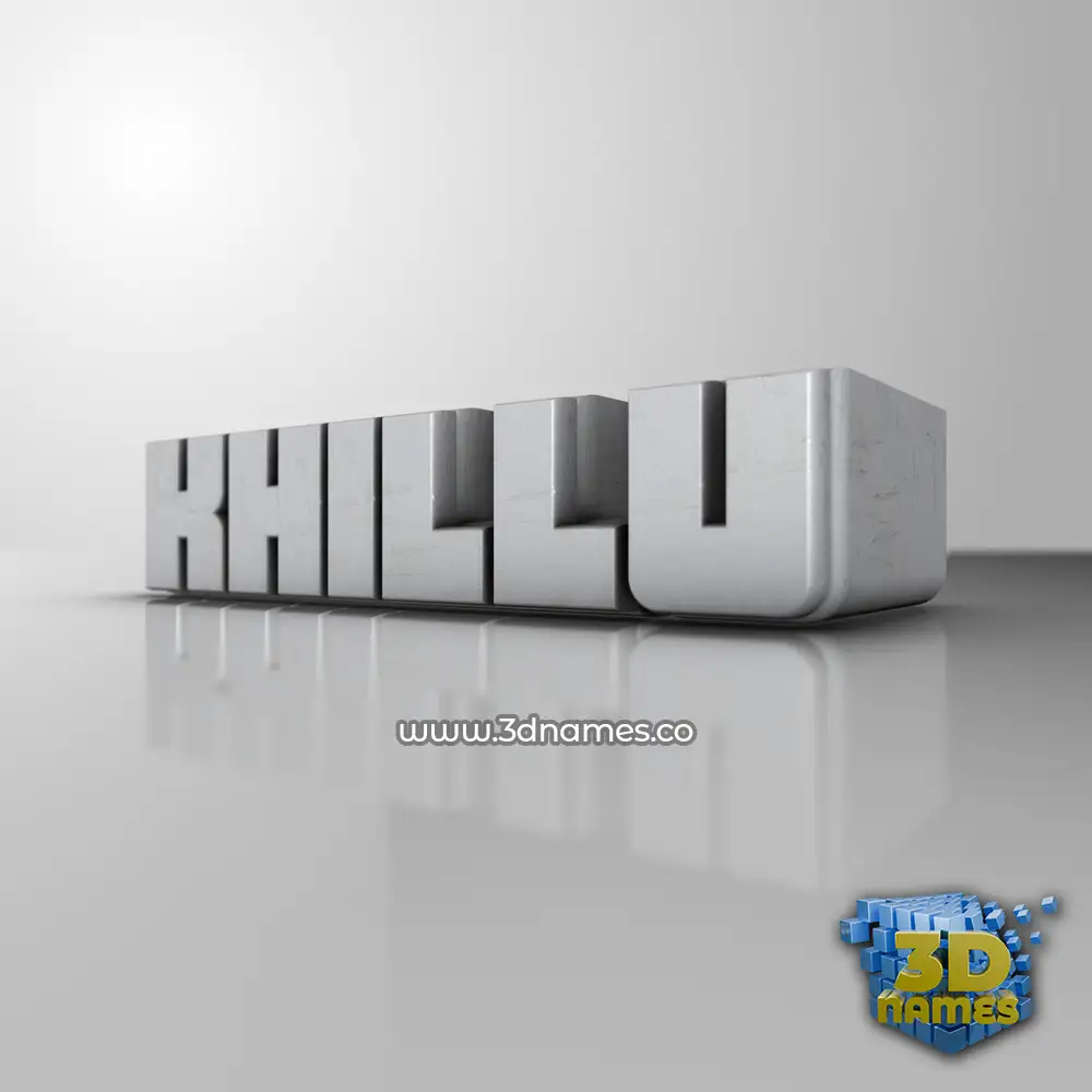 khillu in White Metro style - 3D name wallpaper