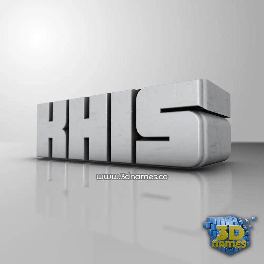 khis in White Metro style - 3D name wallpaper
