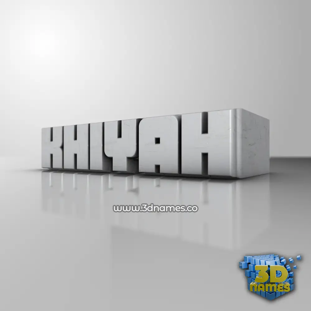 khiyah in White Metro style - 3D name wallpaper