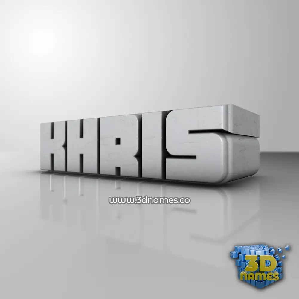 khris in White Metro style - 3D name wallpaper
