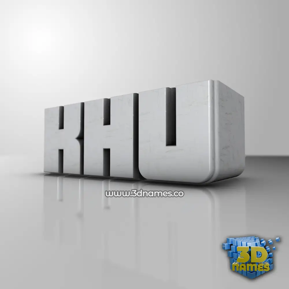 khu in White Metro style - 3D name wallpaper