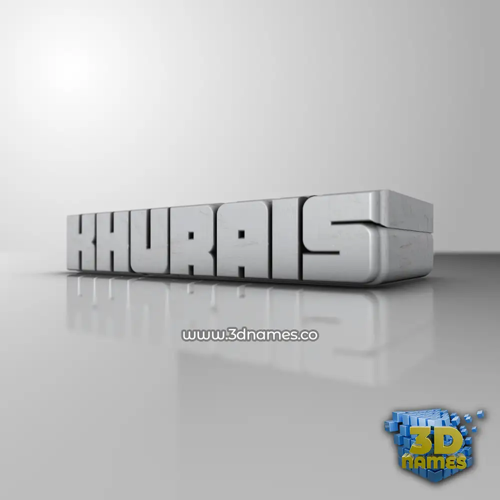 khurais in White Metro style - 3D name wallpaper