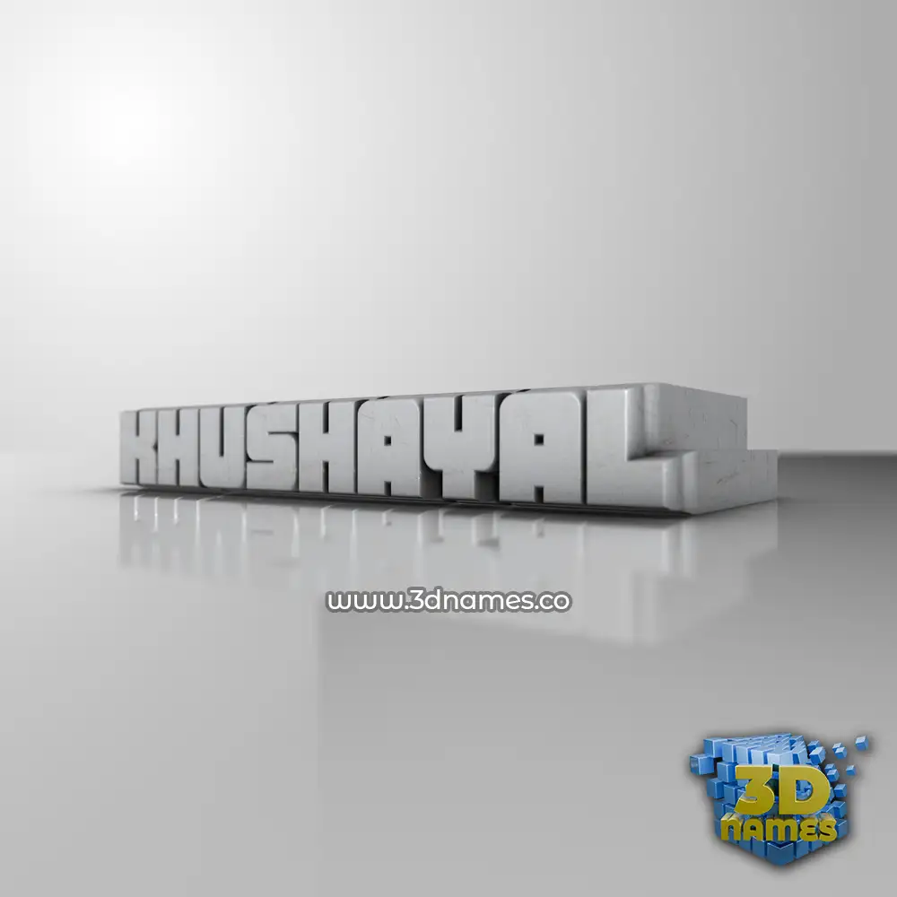khushayal in White Metro style - 3D name wallpaper