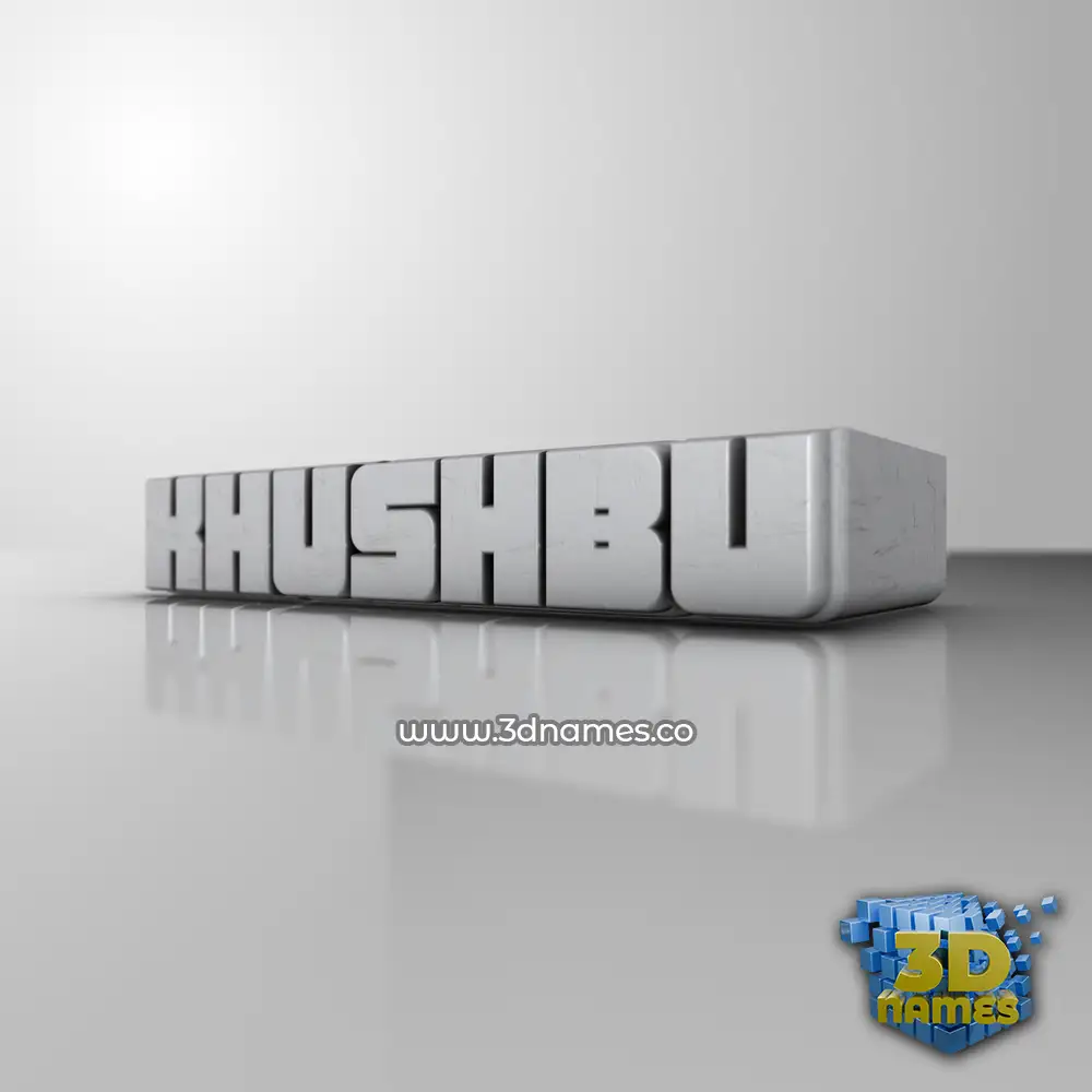 khushbu in White Metro style - 3D name wallpaper
