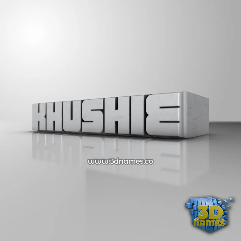 khushie in White Metro style - 3D name wallpaper