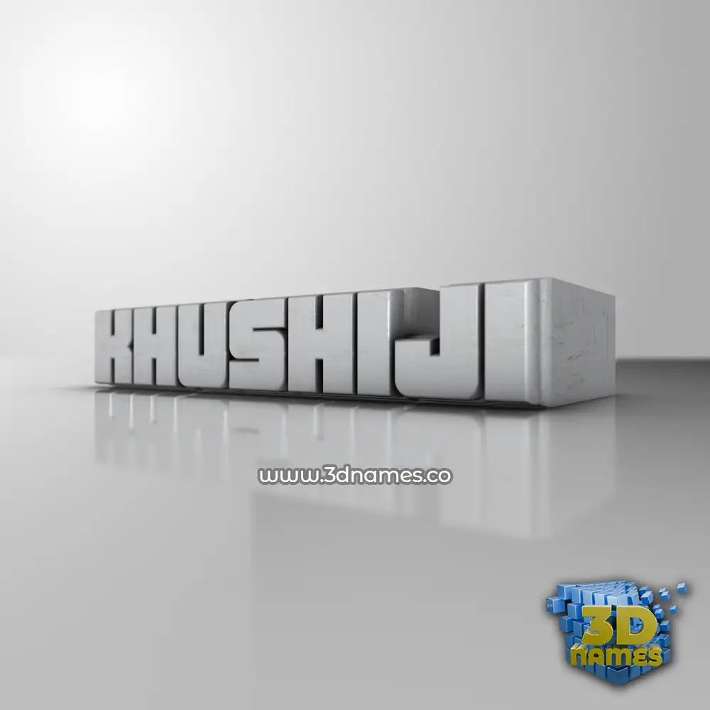 khushiji in White Metro style - 3D name wallpaper