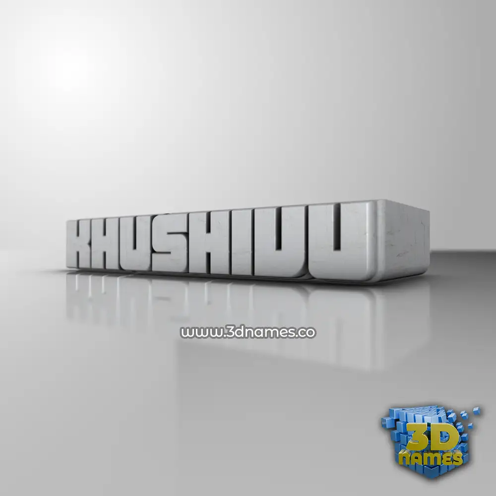 khushivu in White Metro style - 3D name wallpaper