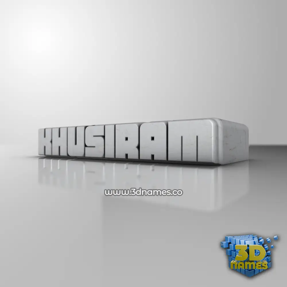 khusiram in White Metro style - 3D name wallpaper