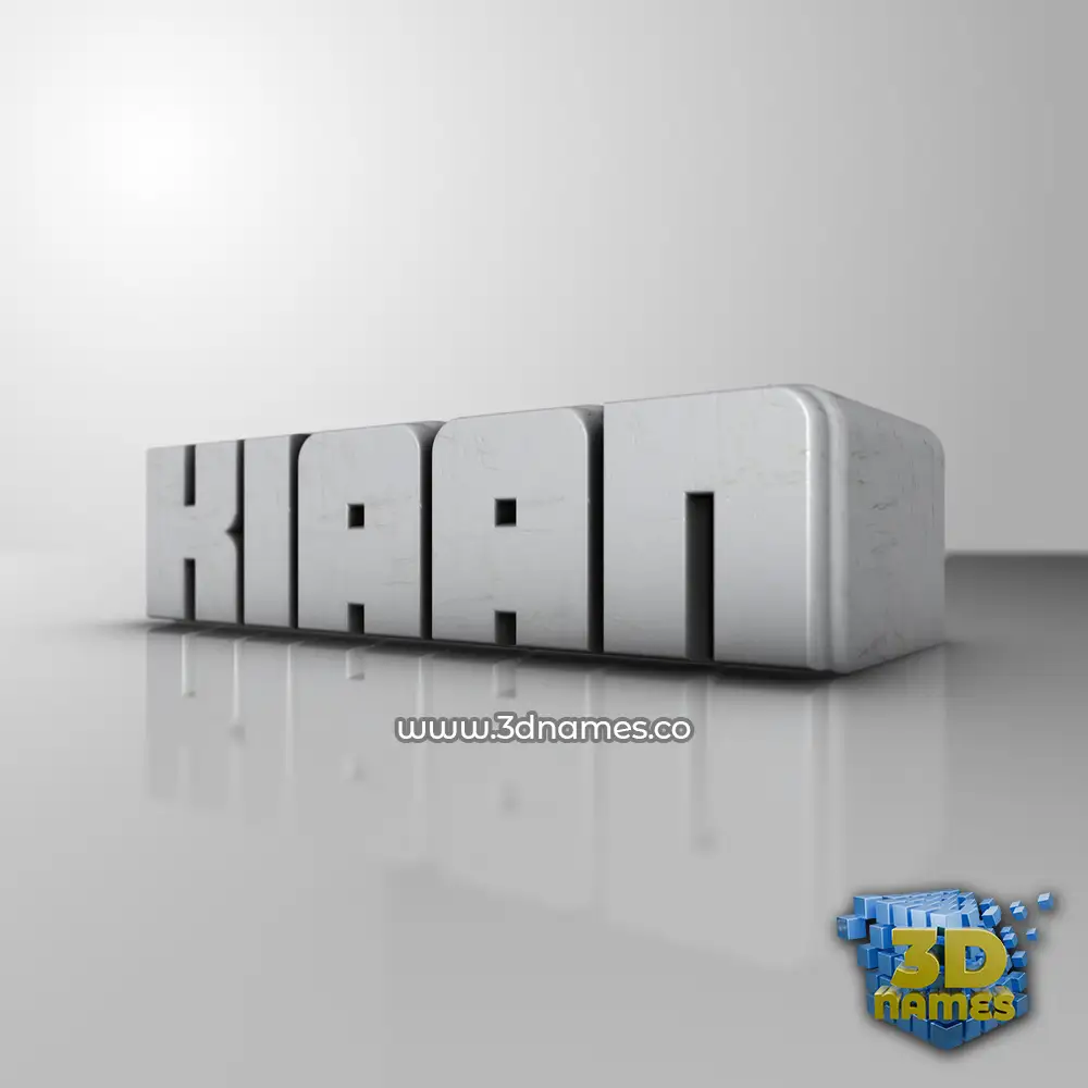 kiaan in White Metro style - 3D name wallpaper