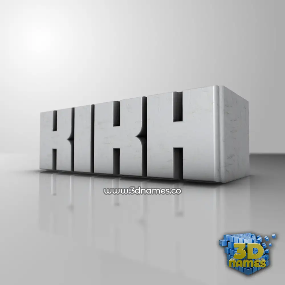kikh in White Metro style - 3D name wallpaper