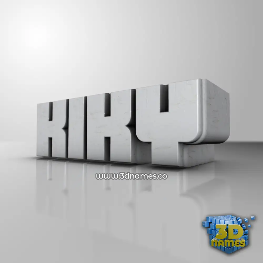 kiky in White Metro style - 3D name wallpaper