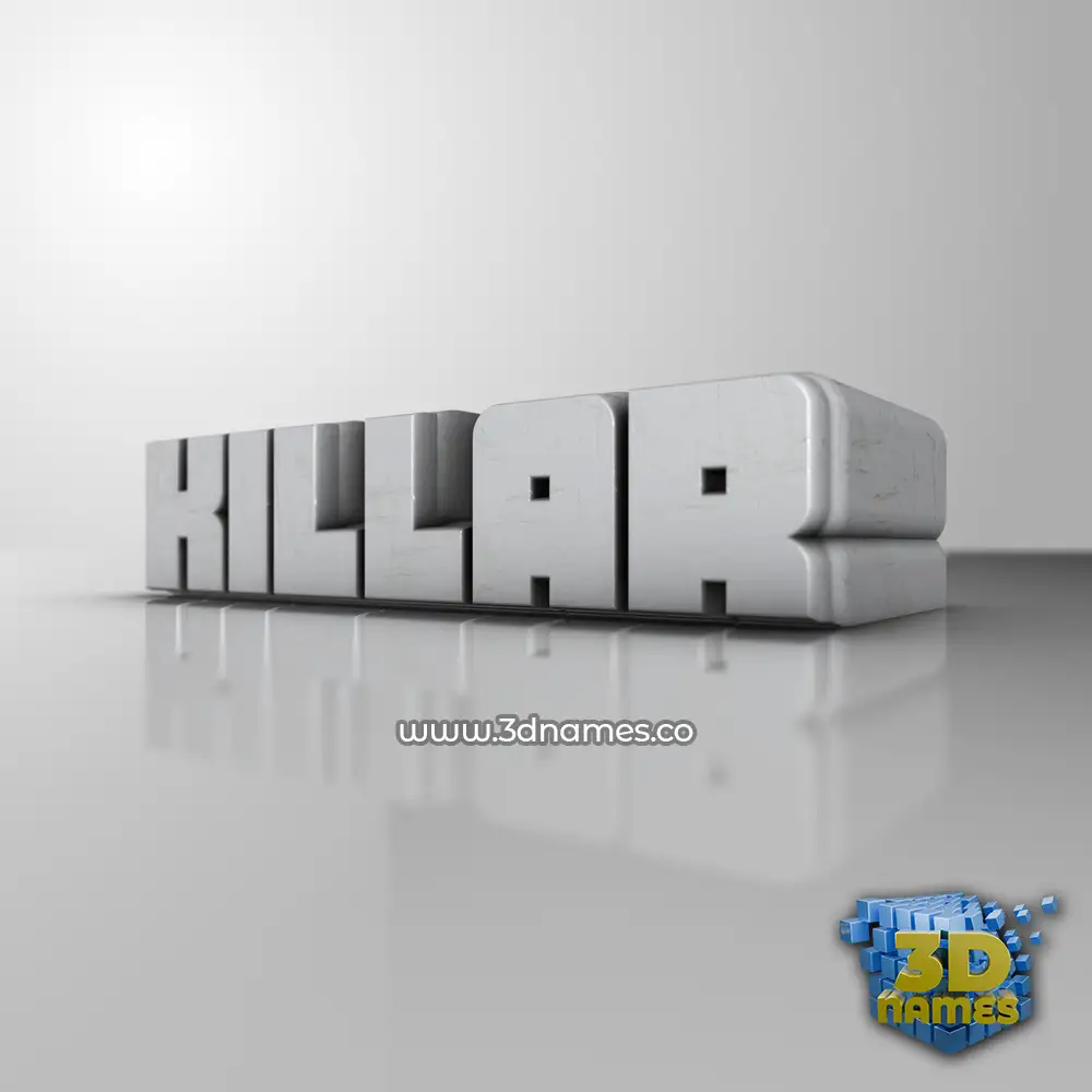 killar in White Metro style - 3D name wallpaper
