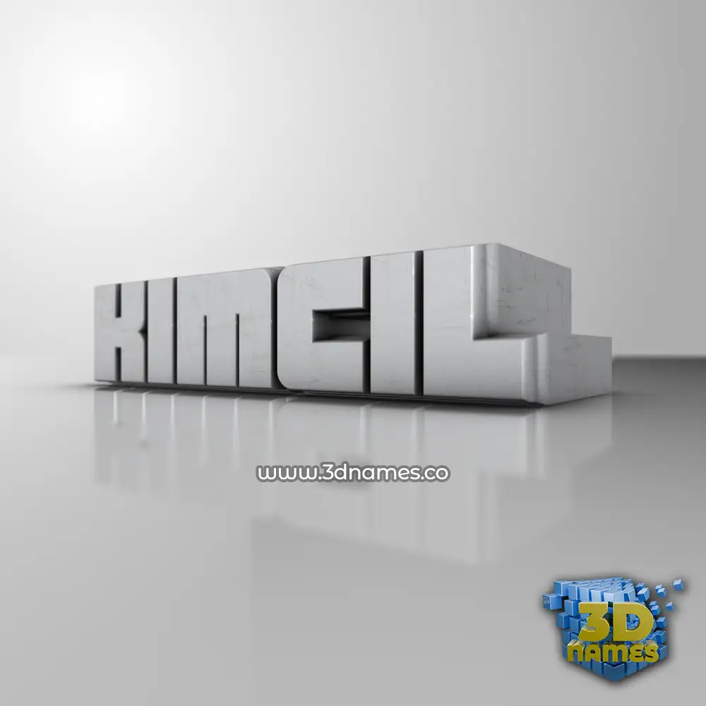 kimcil in White Metro style - 3D name wallpaper