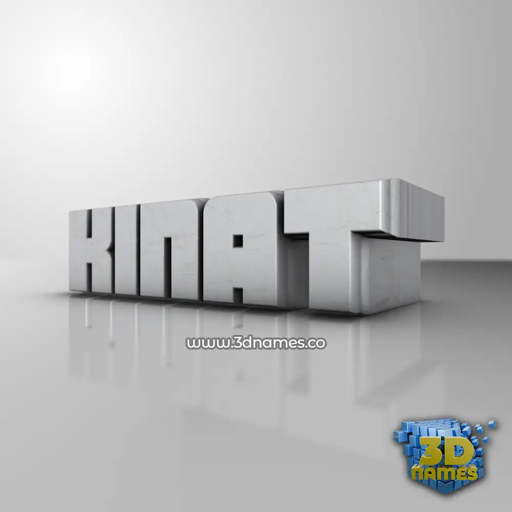 kinat in White Metro style - 3D name wallpaper