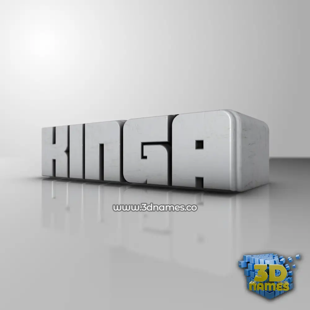 kinga in White Metro style - 3D name wallpaper