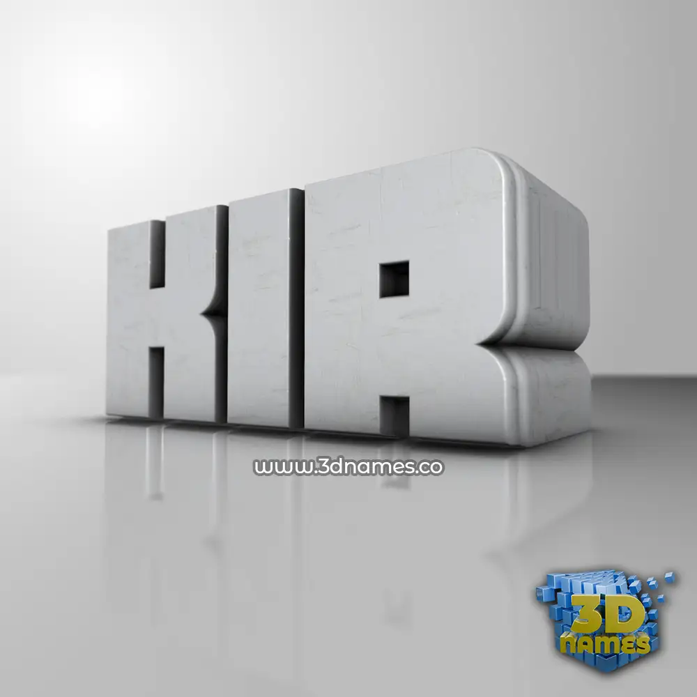 kir in White Metro style - 3D name wallpaper