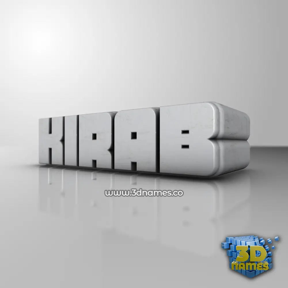 kirab in White Metro style - 3D name wallpaper