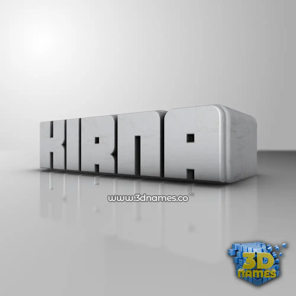 kirna in White Metro style - 3D name wallpaper