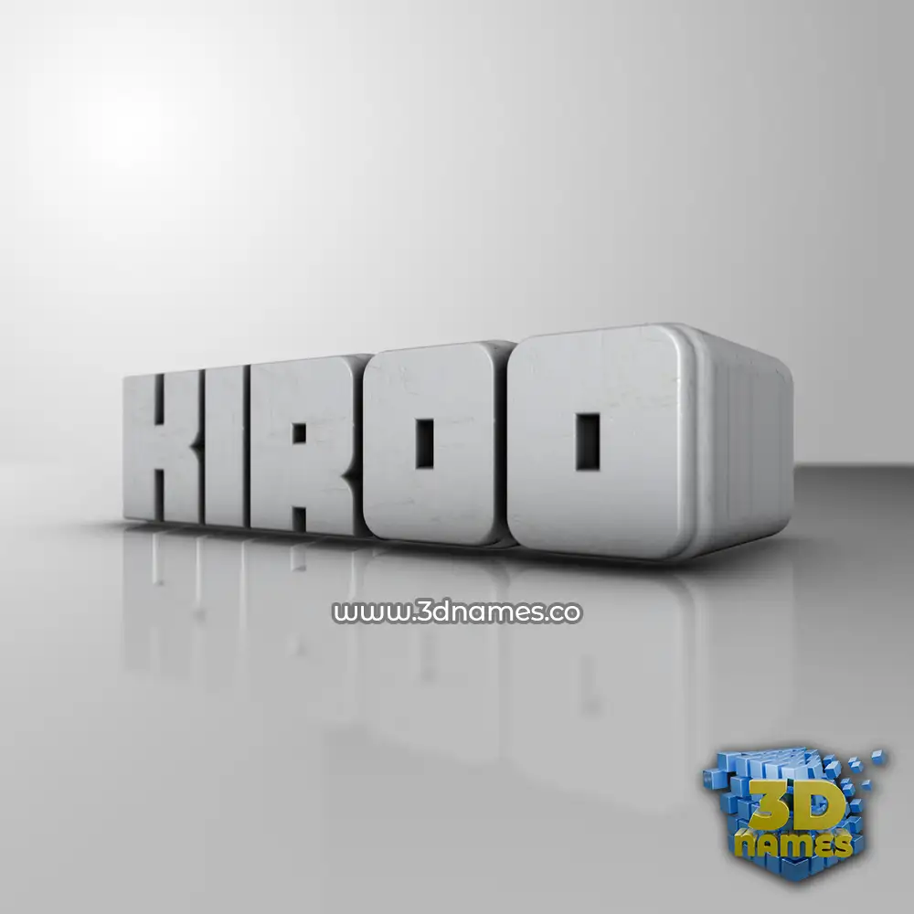 kiroo in White Metro style - 3D name wallpaper