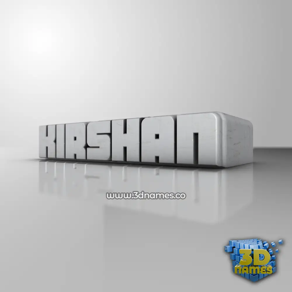 kirshan in White Metro style - 3D name wallpaper