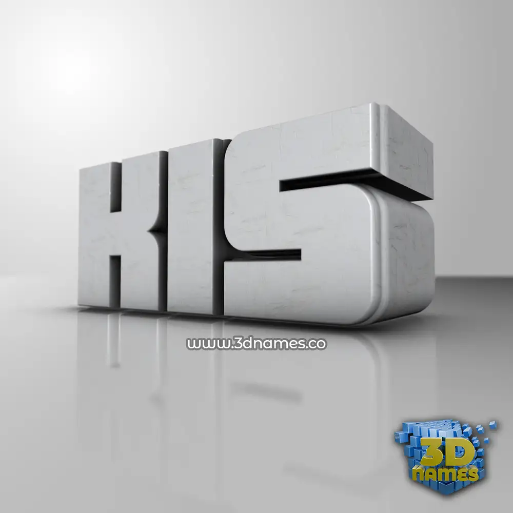 kis in White Metro style - 3D name wallpaper