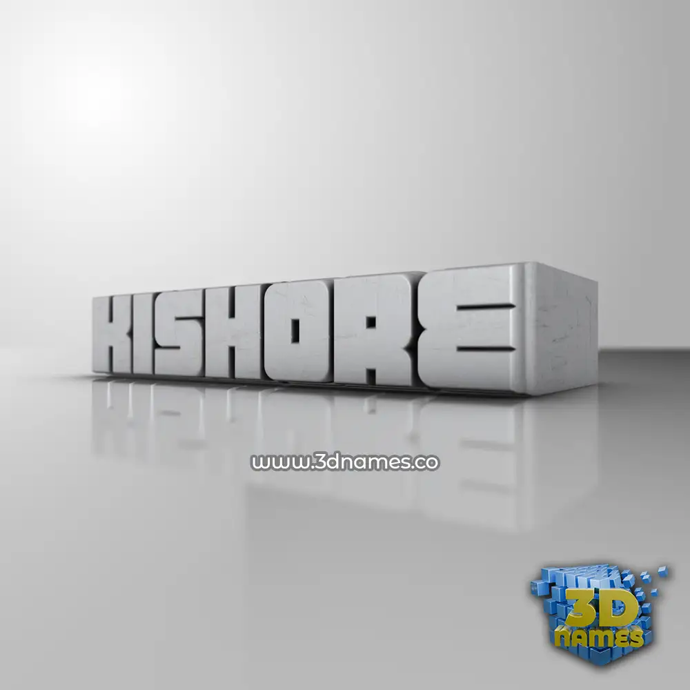 kishore in White Metro style - 3D name wallpaper